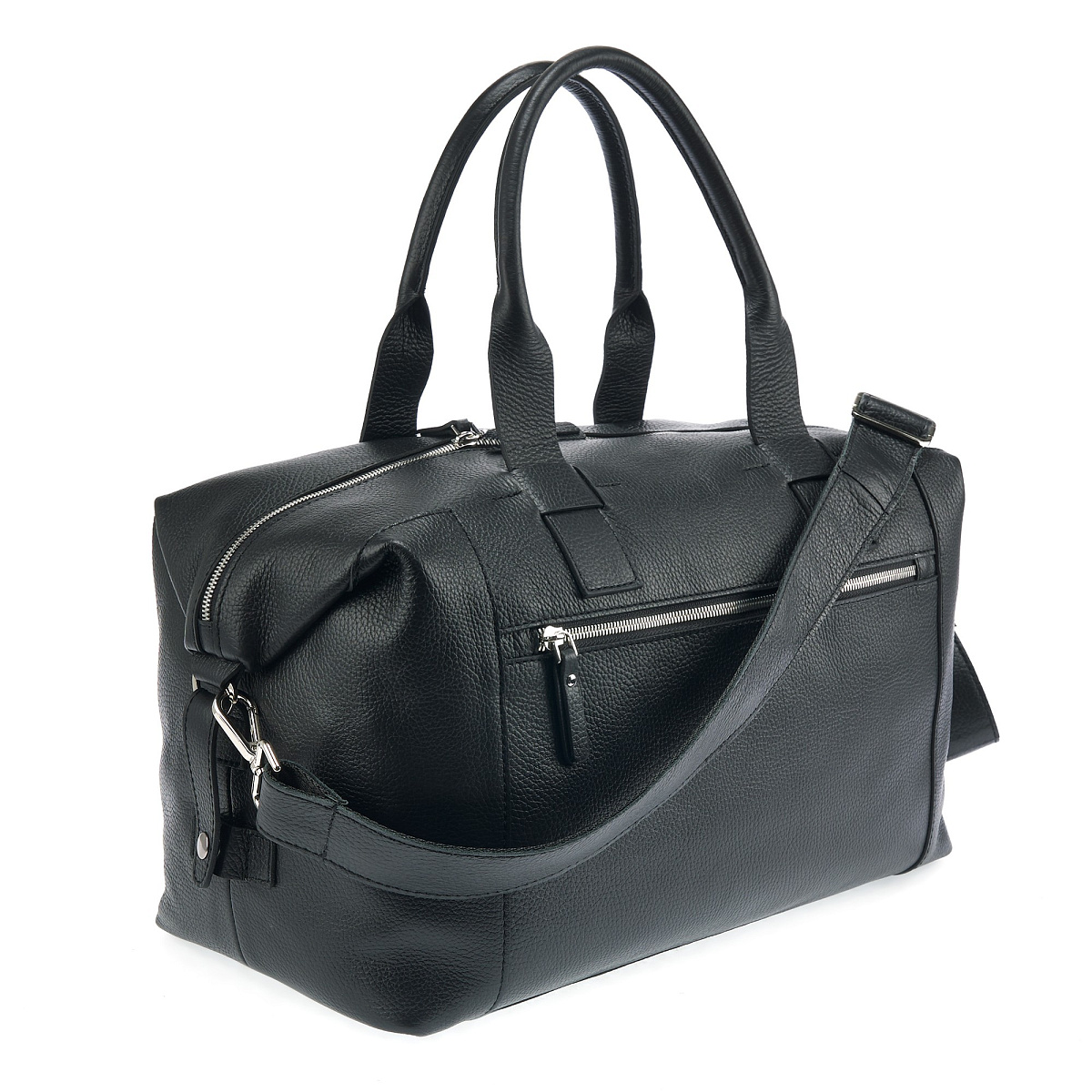 Сумка дорожная Dr. Koffer из натуральной кожи черная