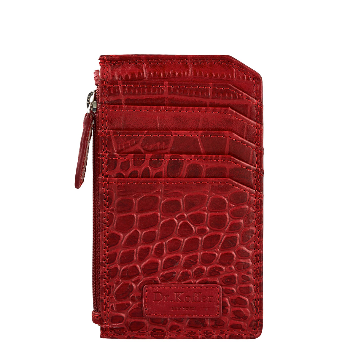Кредитница Dr.Koffer из натуральной кожи красная