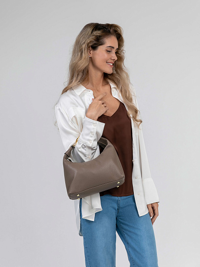 Женская сумка Dr.Koffer из натуральной кожи светло-бежевая