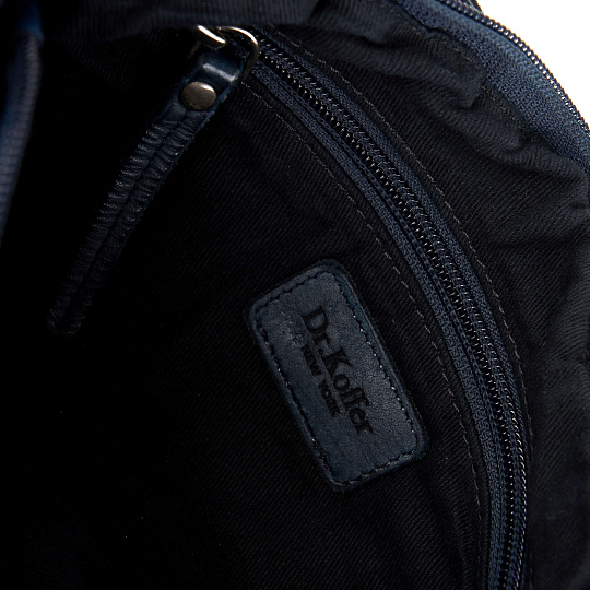 Сумка через плечо Dr.Koffer из натуральной кожи синяя