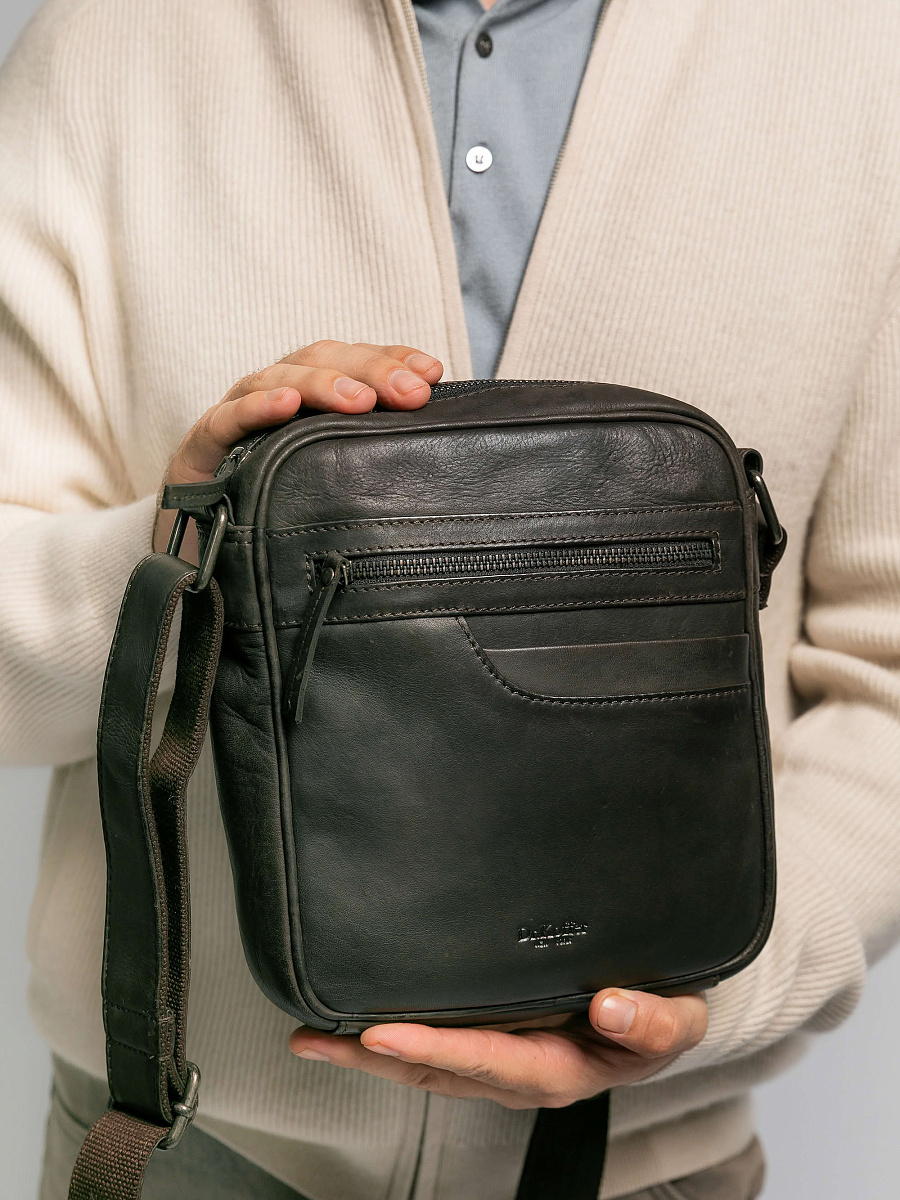 Сумка через плечо Dr.Koffer из натуральной кожи коричневая