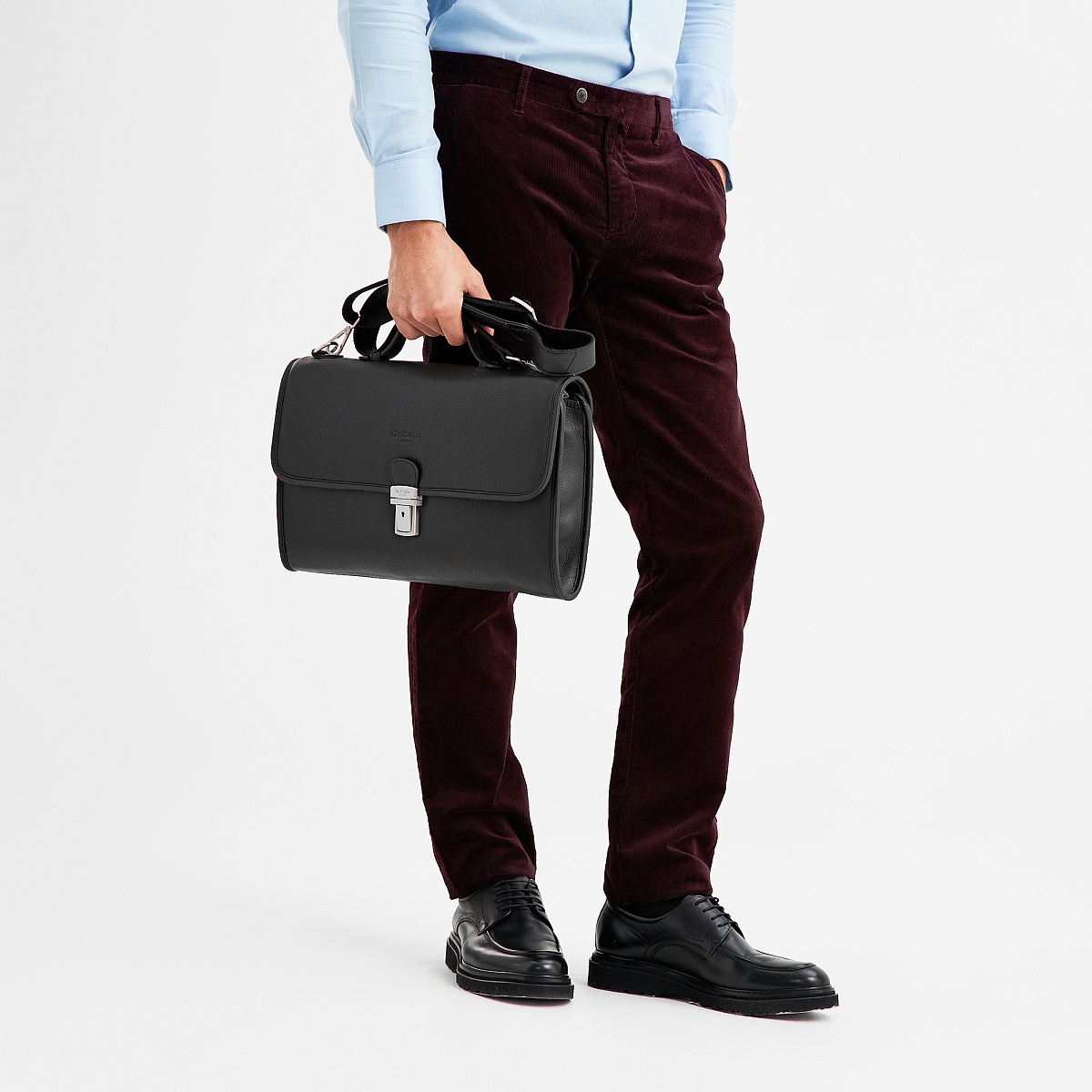 Портфель Dr.Koffer из натуральной кожи черный