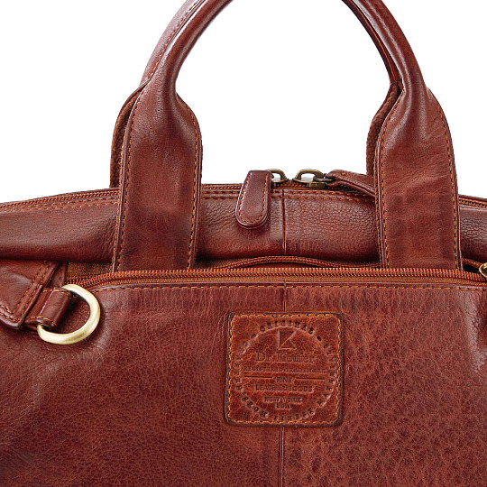 Деловая сумка Dr.Koffer из натуральной кожи коричневая