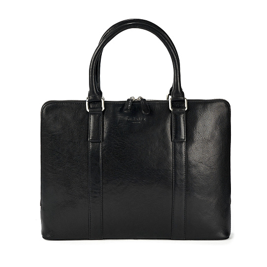 Деловая сумка Dr.Koffer из натуральной кожи черная