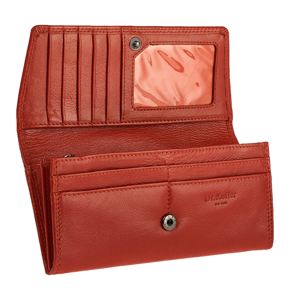 Портмоне Dr.Koffer из натуральной кожи оранжевое
