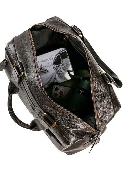 Дорожная сумка Dr. Koffer из натуральной кожи коричневая