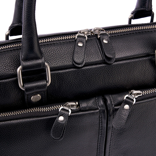 Деловая сумка Dr.Koffer из натуральной кожи черная