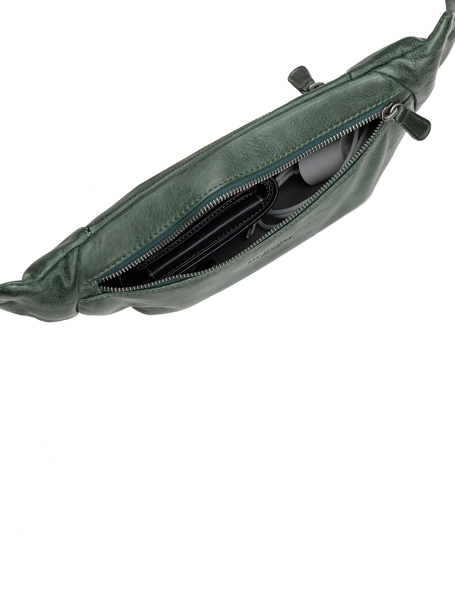 Сумка на пояс Dr. Koffer из натуральной кожи зеленая