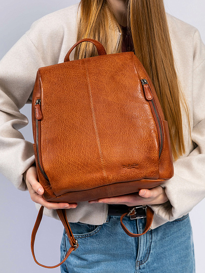 Сумка-рюкзак Dr. Koffer из натуральной кожи коричневая