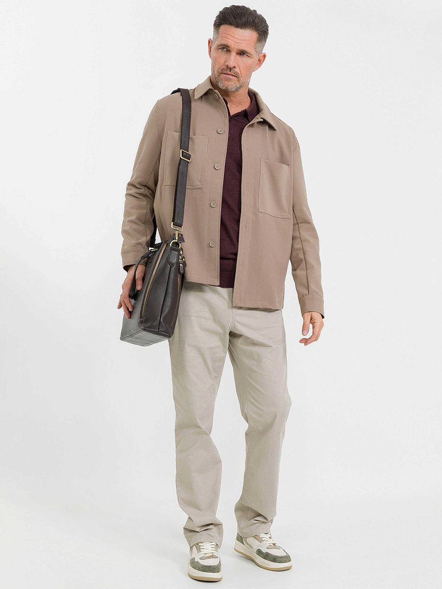 Деловая сумка Dr.Koffer из натуральной кожи темно-коричневая