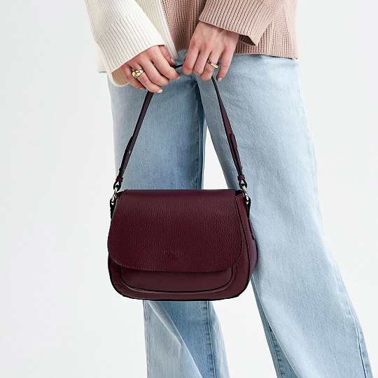 Женская сумка Dr. Koffer из натуральной кожи бордовая