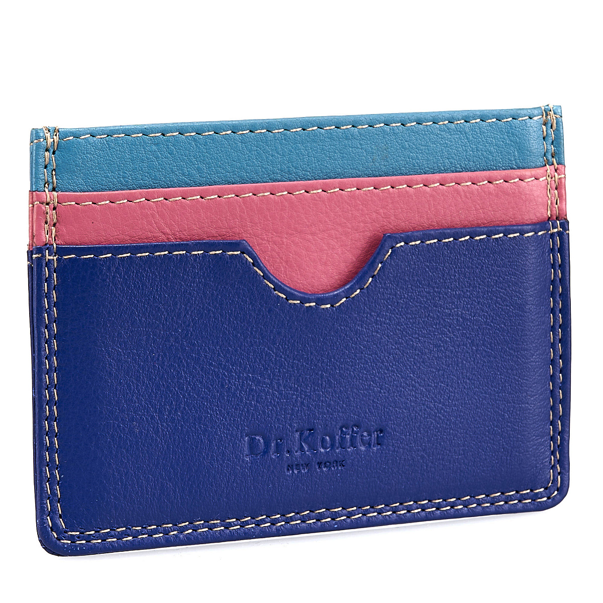 Кредитница Dr.Koffer из натуральной кожи синяя
