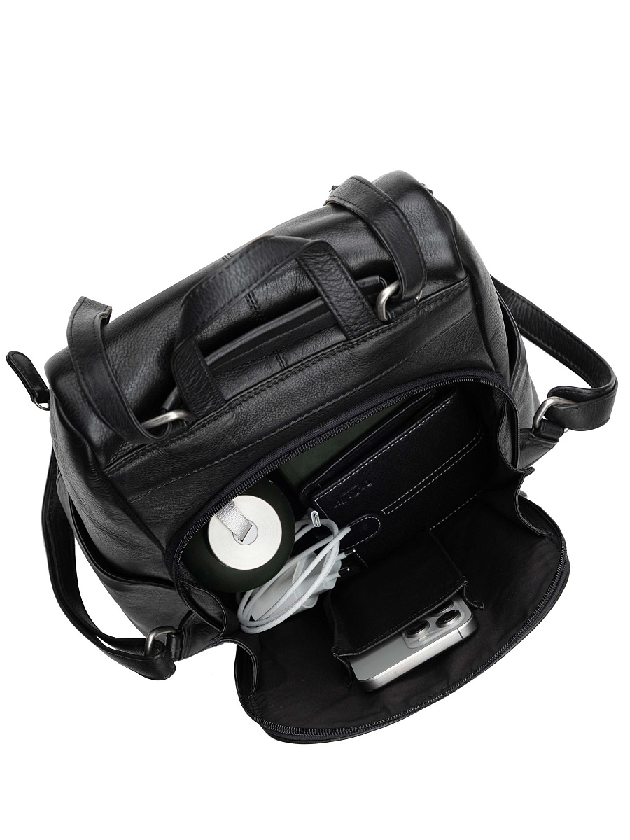 Сумка-рюкзак Dr. Koffer из натуральной кожи черная