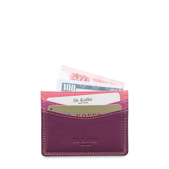 Кредитница Dr.Koffer из натуральной кожи фиолетовая