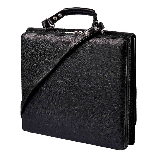 Деловая сумка Dr.Koffer из натуральной кожи черная