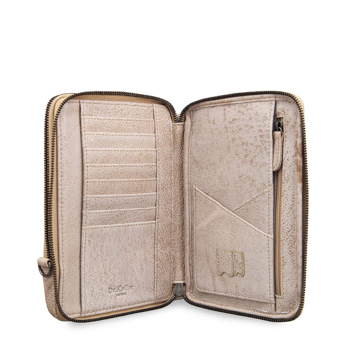Сумка через плечо Dr.Koffer из натуральной кожи бежевая