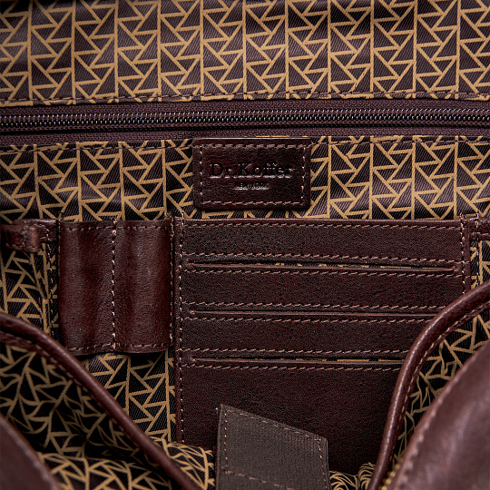 Деловая сумка Dr.Koffer из натуральной кожи темно-коричневая