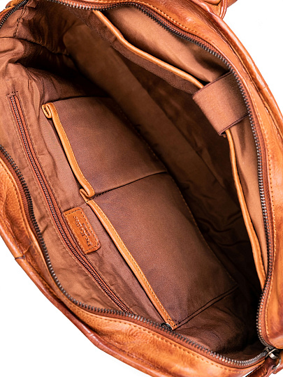 Деловая сумка Dr.Koffer из натуральной кожи коричневая