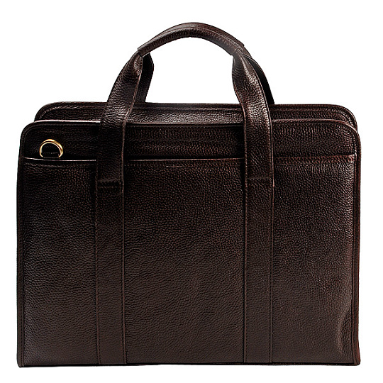 Деловая сумка Dr.Koffer из натуральной кожи темно-коричневая