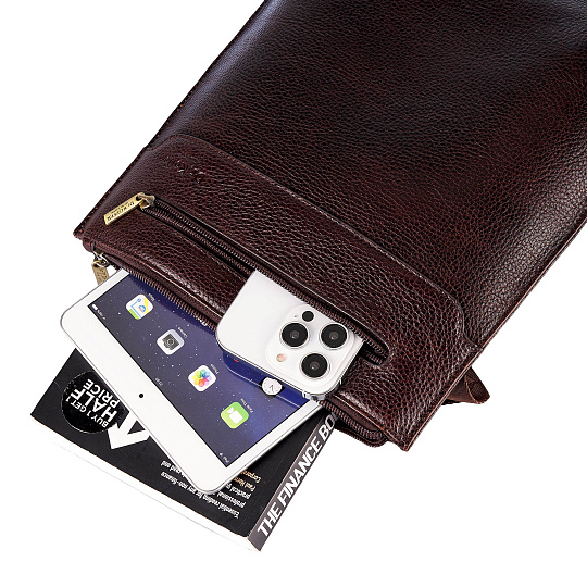 Сумка через плечо Dr.Koffer из натуральной кожи коричневая