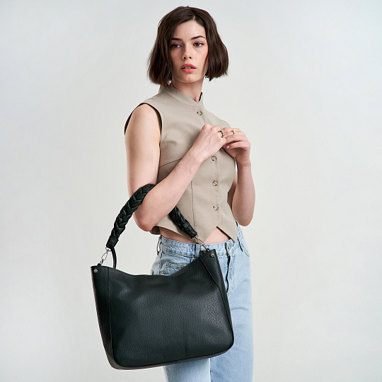 Женская сумка Dr. Koffer из натуральной кожи зеленая