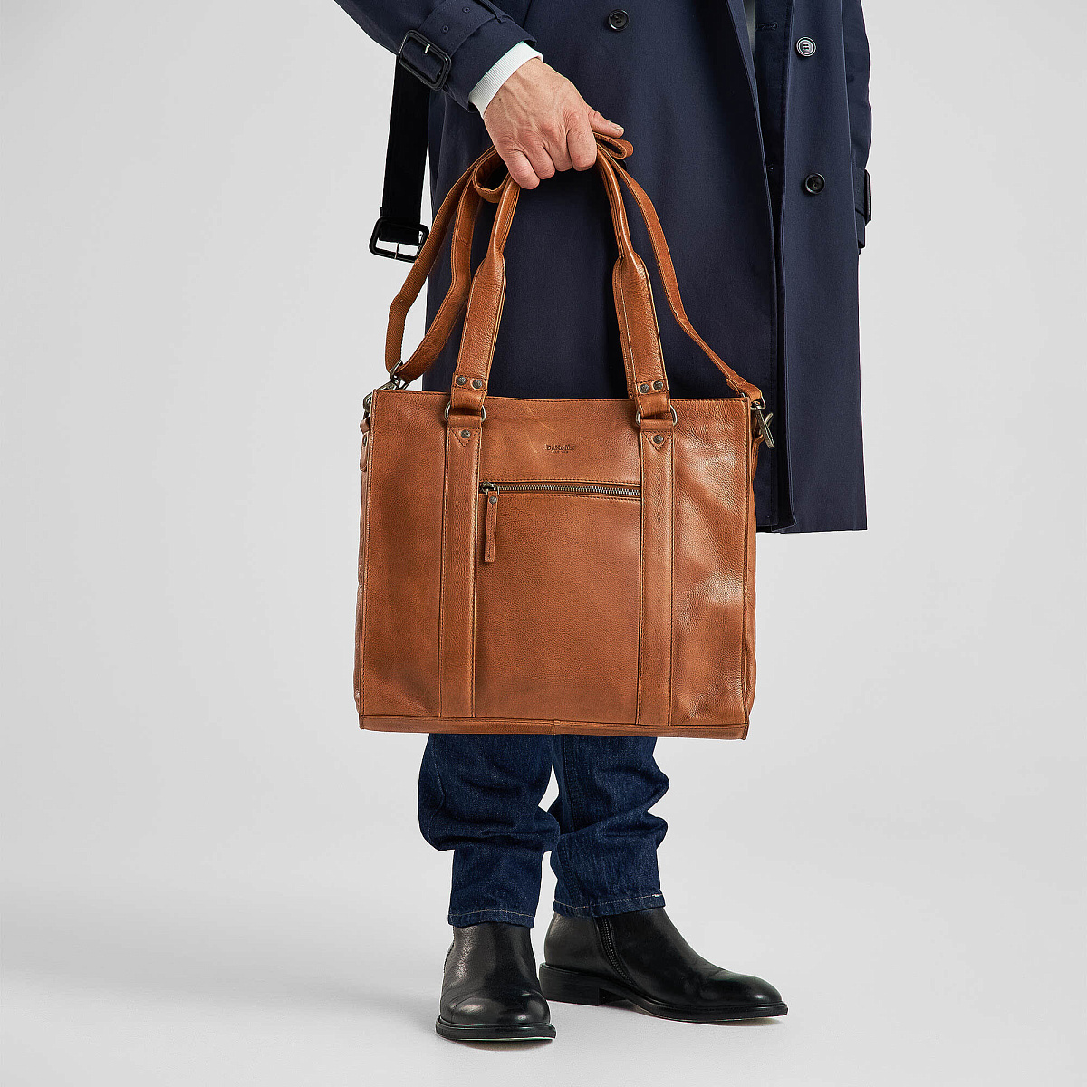 Деловая сумка Dr.Koffer из натуральной кожи коричневая