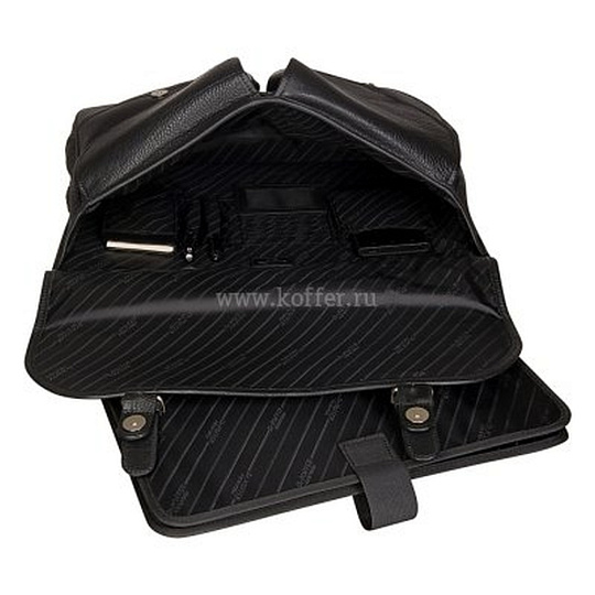Портфель Dr.Koffer из натуральной кожи черный