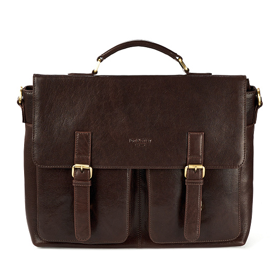 Портфель Dr.Koffer из натуральной кожи темно-коричневый