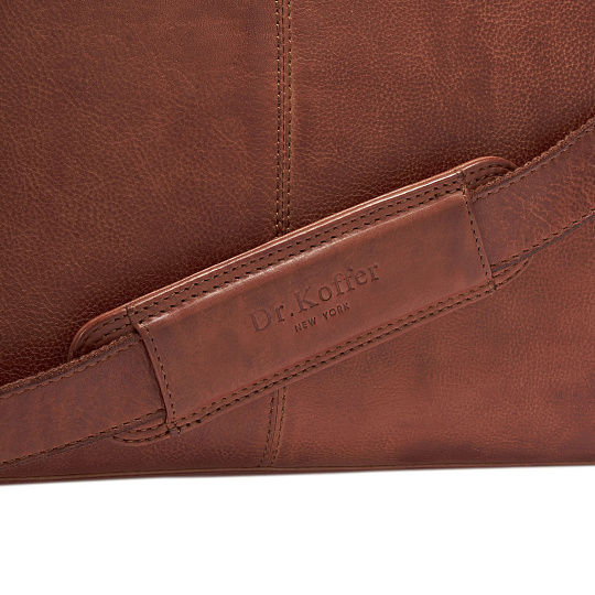 Деловая сумка Dr.Koffer из натуральной кожи коричневая