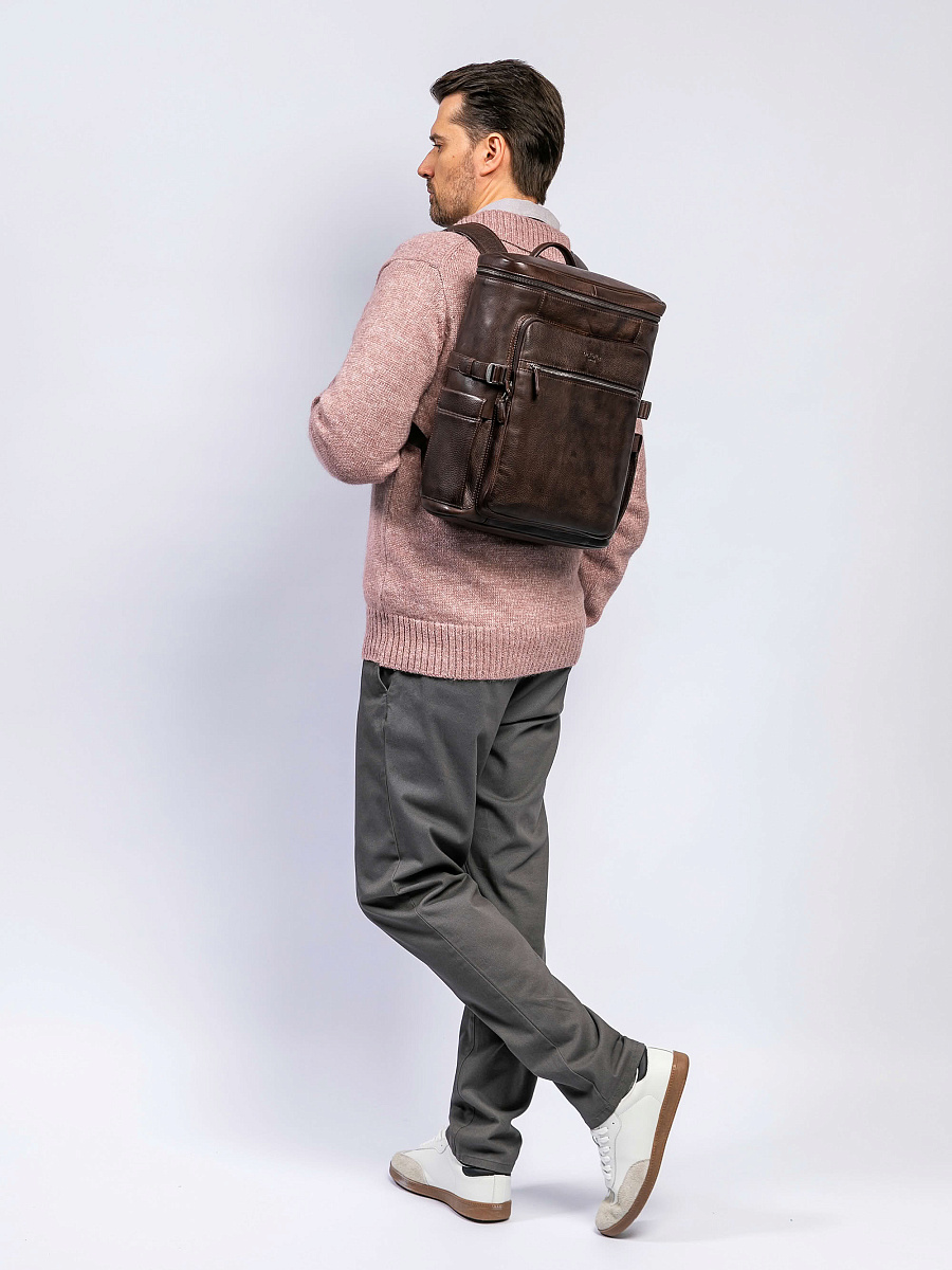 Рюкзак Dr. Koffer из натуральной кожи коричневый