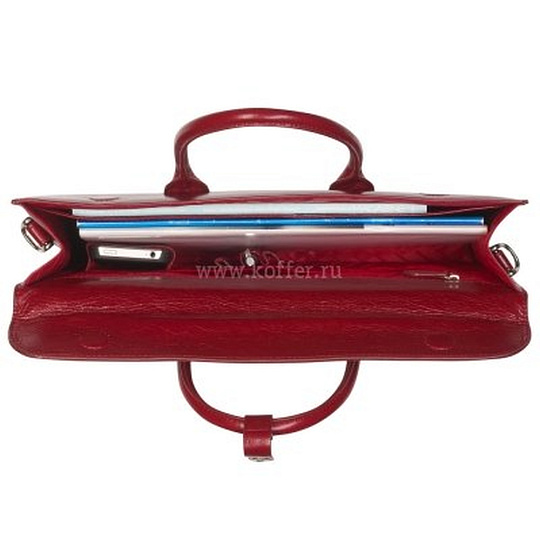 Женская сумка красного цвета для документов, с клапаном на скрытых магнитах Dr.Koffer B402138-148-03