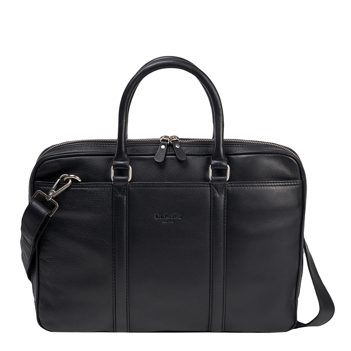 Деловая сумка Dr.Koffer из натуральной кожи черная