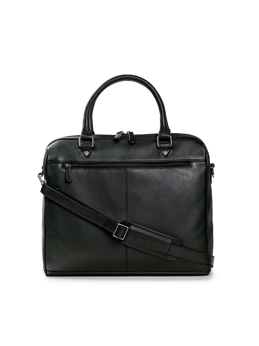 Деловая сумка Dr.Koffer из натуральной кожи черная