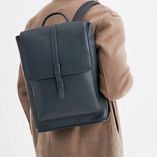 Рюкзак Dr.Koffer из натуральной кожи синий