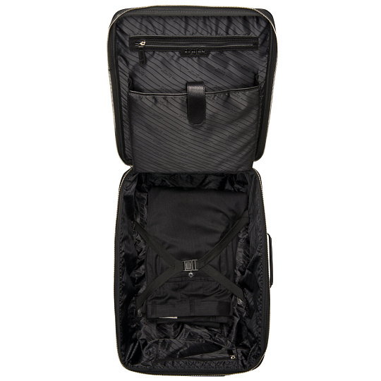 Чемодан на колесах S Dr.Koffer из натуральной кожи черный