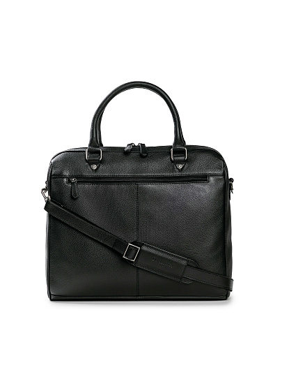 Деловая сумка Dr.Koffer из натуральной кожи черная