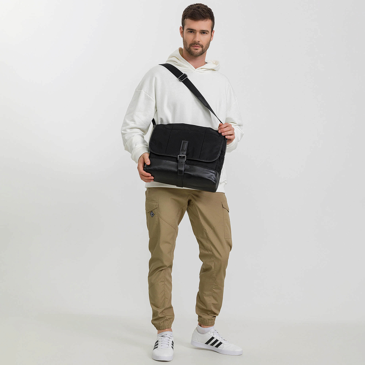 Сумка через плечо Dr.Koffer из нейлона и натуральной кожи