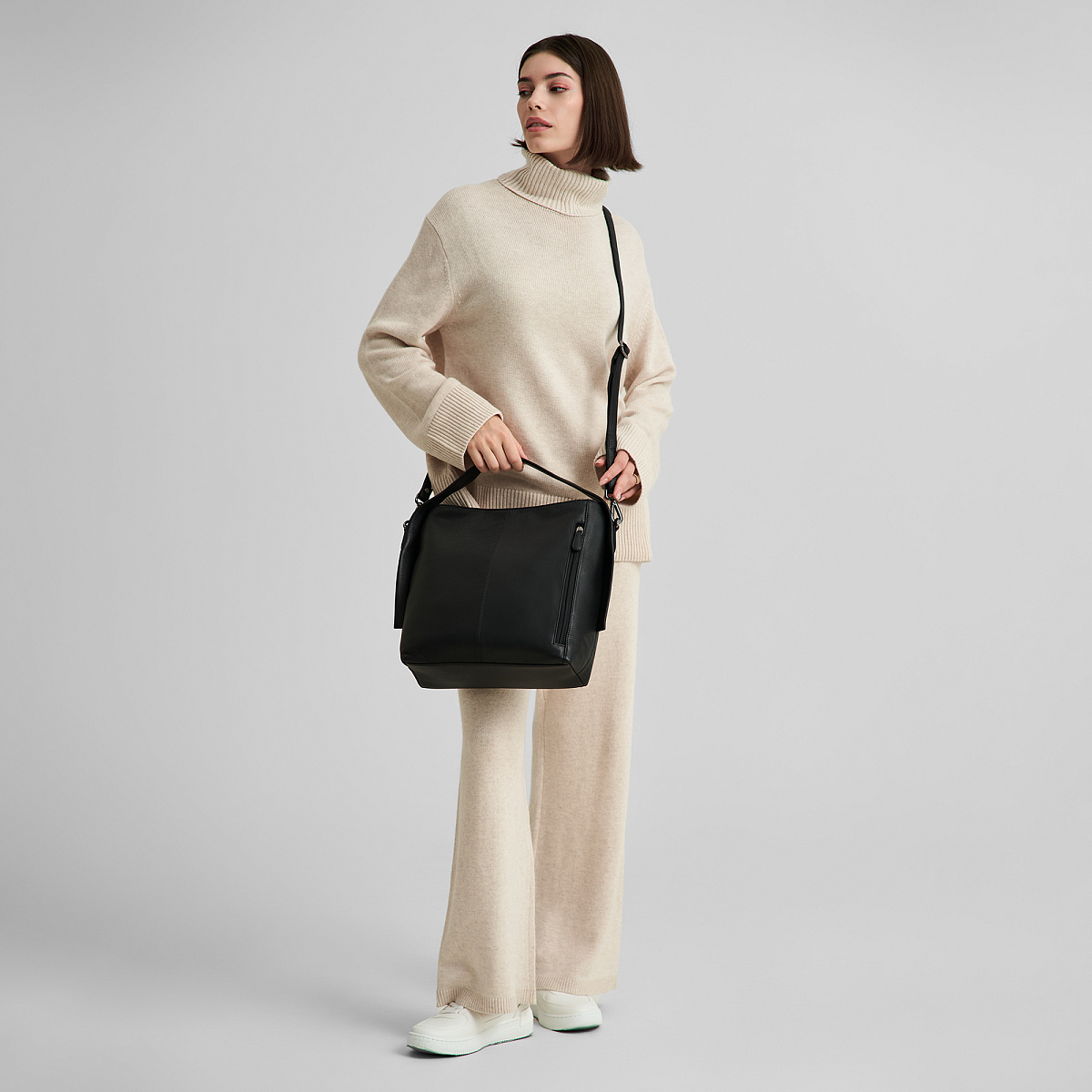 Женская сумка Dr.Koffer из натуральной кожи чёрная