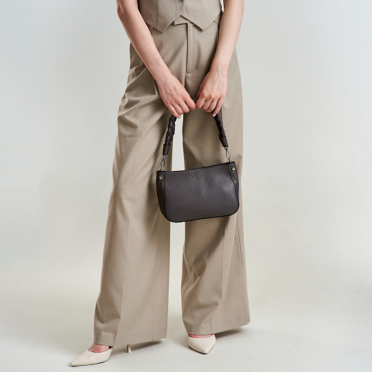 Женская сумка Dr. Koffer из натуральной кожи серая