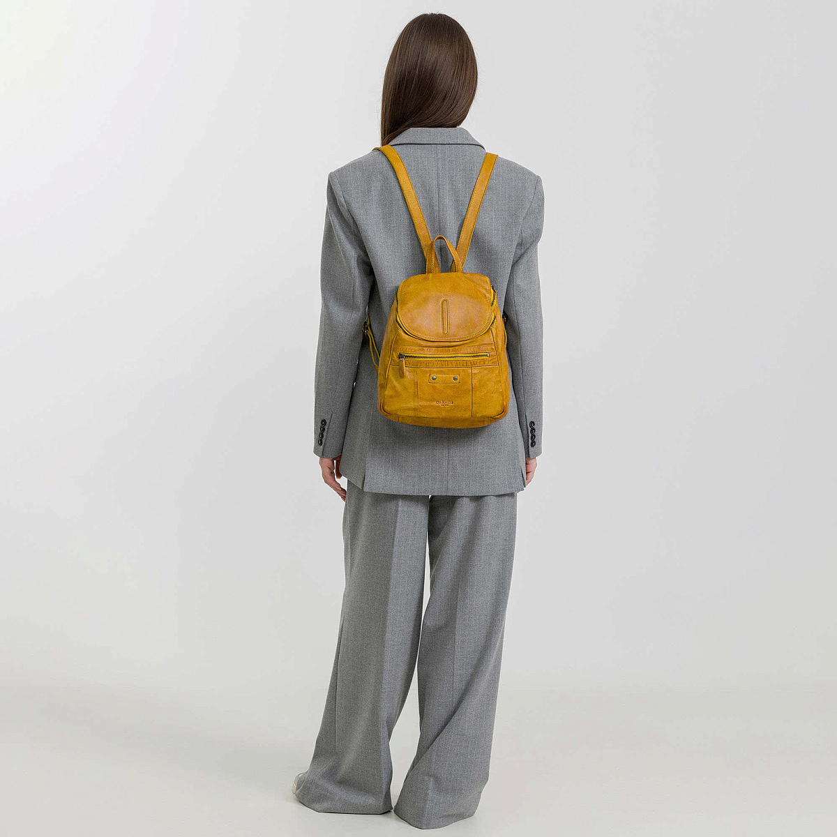 Рюкзак Dr.Koffer из натуральной кожи желтый