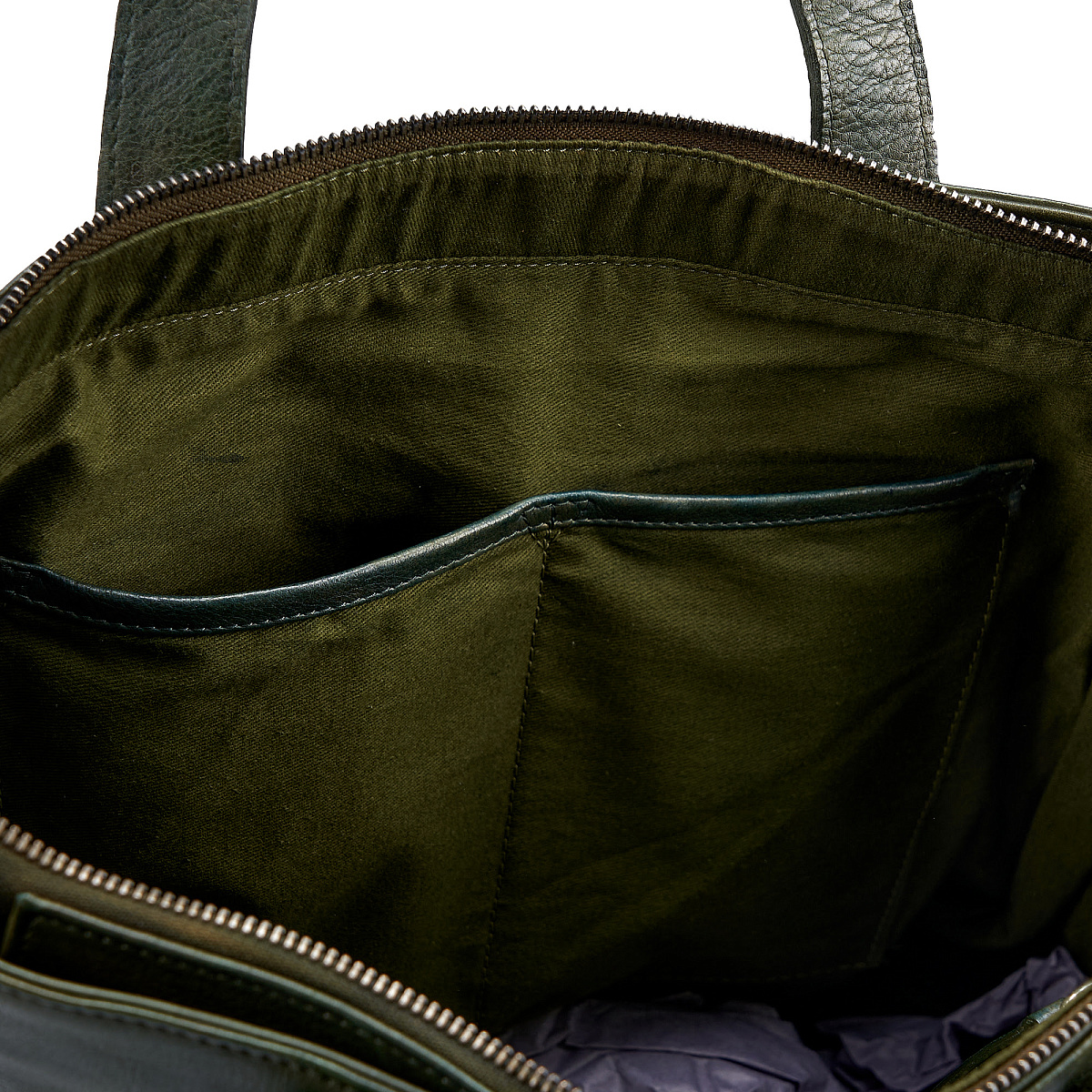 Деловая сумка Dr.Koffer из натуральной кожи зеленая