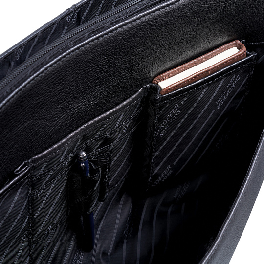 Портфель Dr.Koffer из натуральной кожи черный