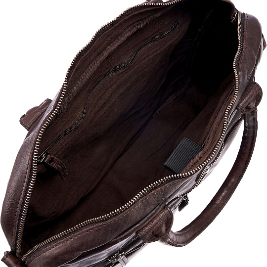 Деловая сумка Dr.Koffer из натуральной кожи темно-коричневая