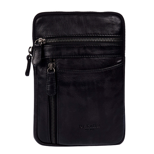 Сумка через плечо Dr.Koffer из натуральной кожи черная