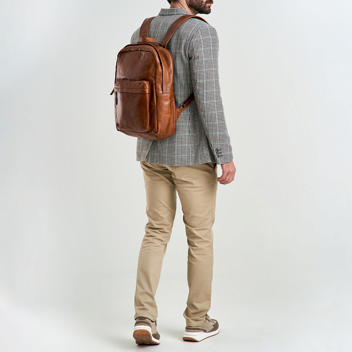 Рюкзак Dr.Koffer из натуральной кожи светло-коричневый