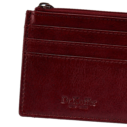 Кредитница Dr.Koffer из натуральной кожи бордовая