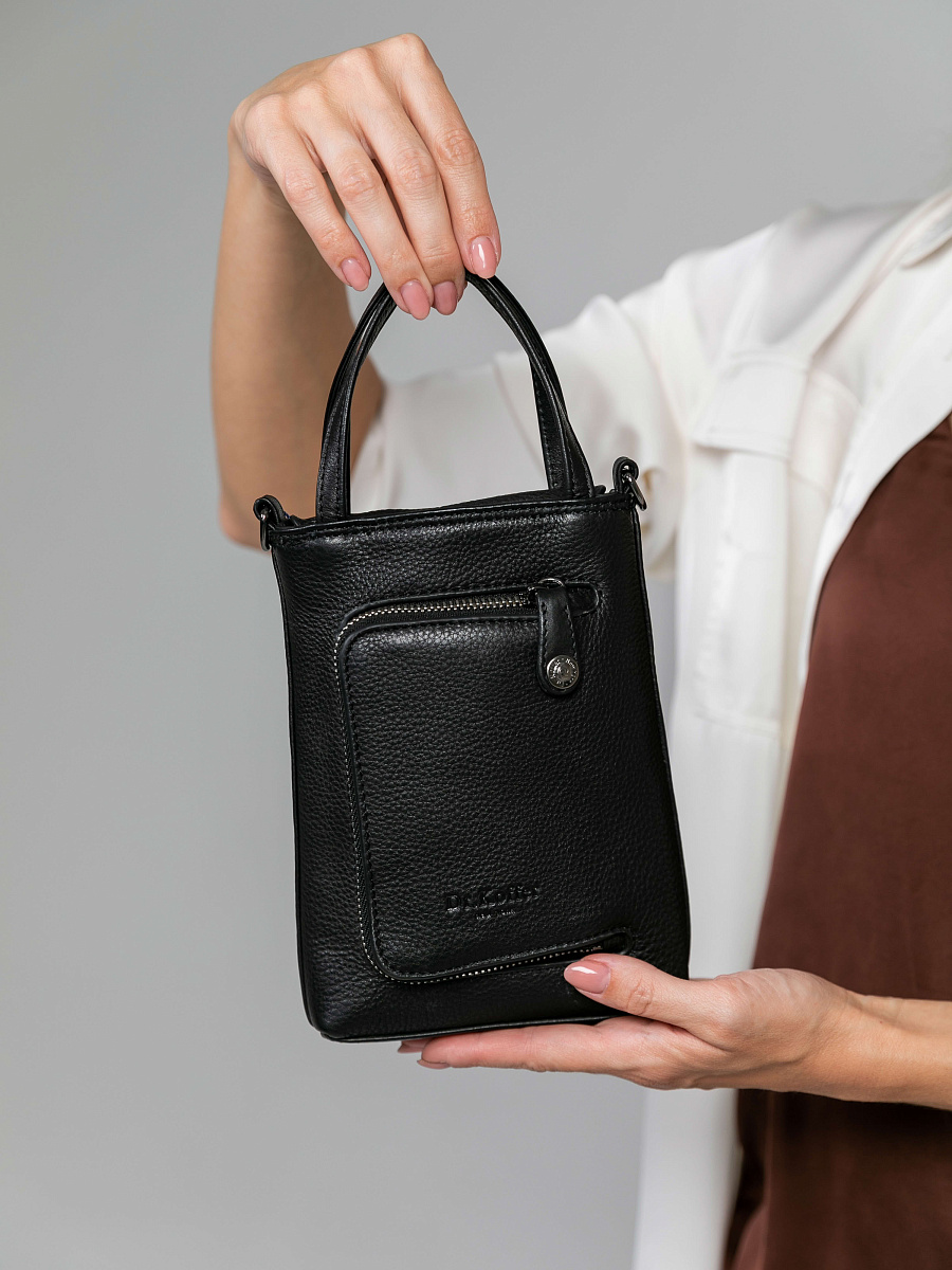 Сумка через плечо Dr.Koffer из натуральной кожи черная