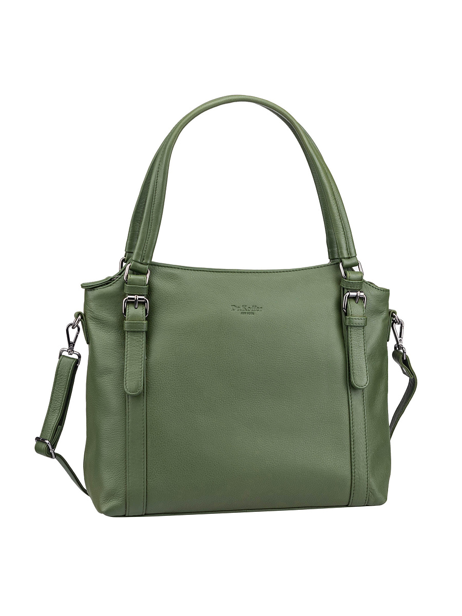Женская сумка Dr.Koffer из натуральной кожи зеленая