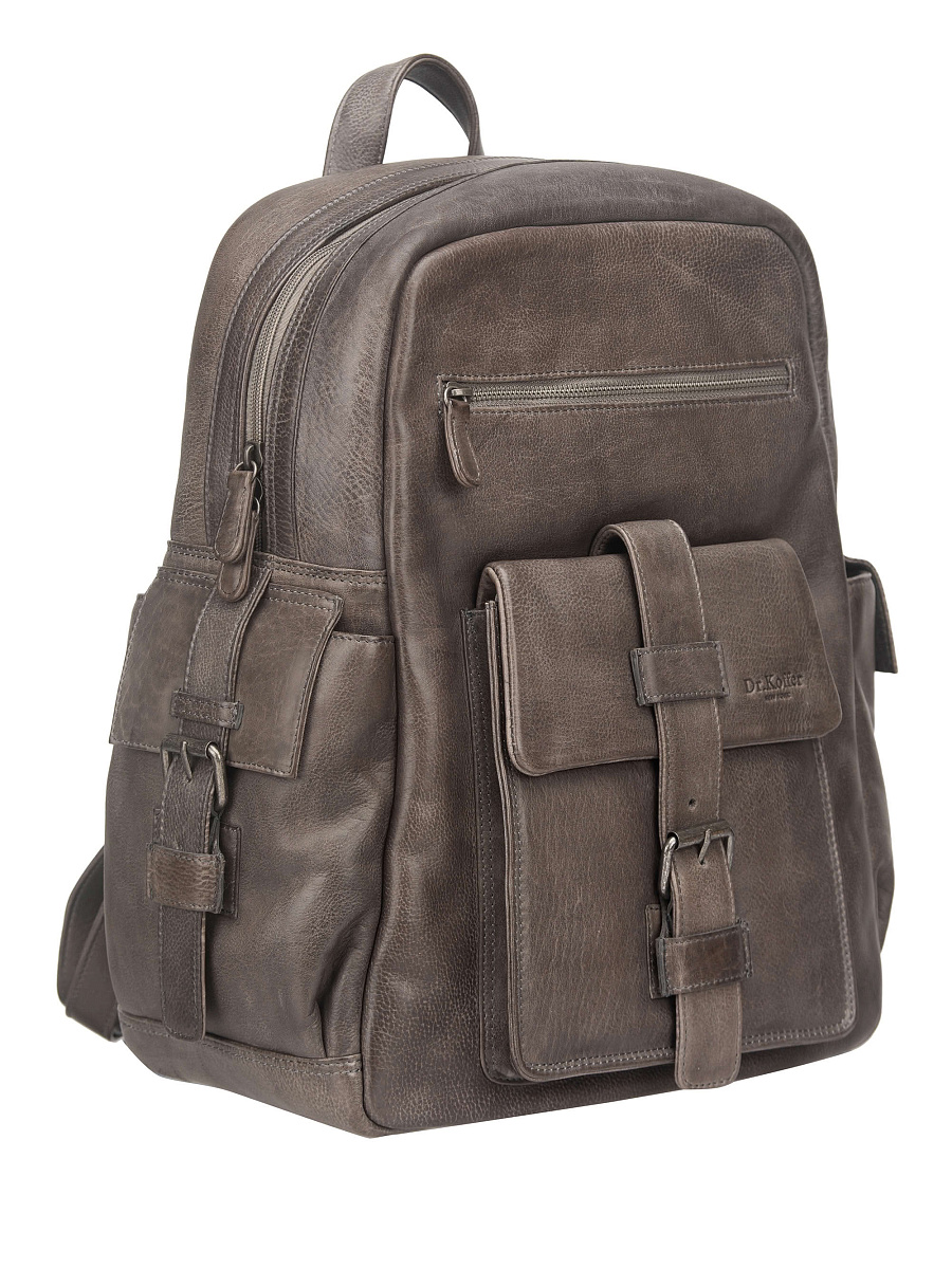 Рюкзак Dr. Koffer из натуральной кожи серый