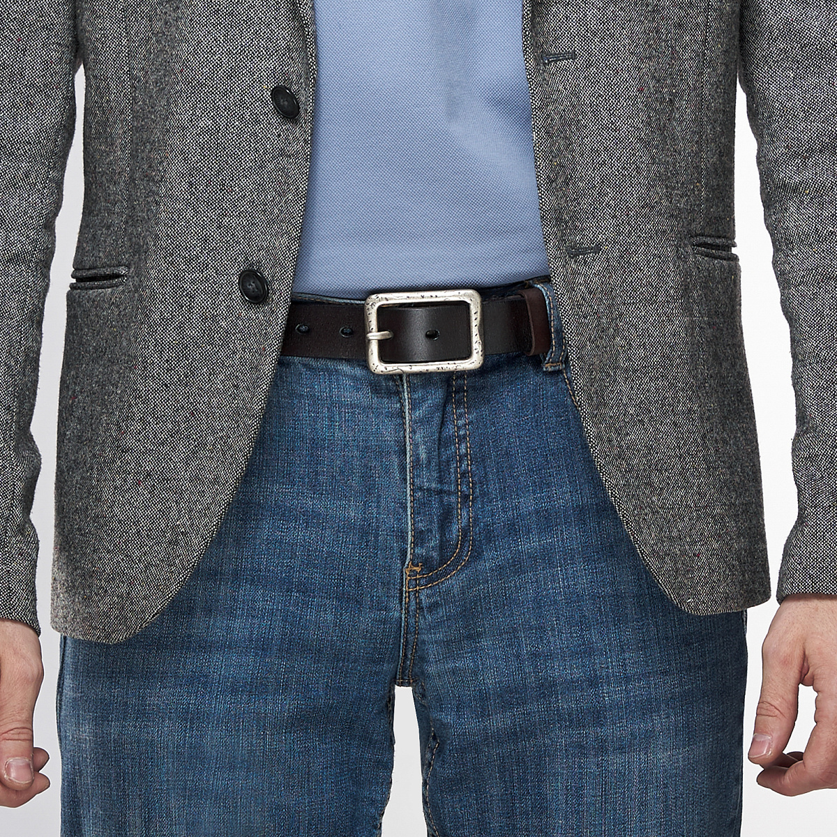 Ремень Dr. Koffer из натуральной кожи коричневый